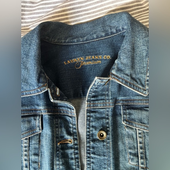 Ralph Lauren Jeans Co. Blue Denim Cotton blend Jacket w pockets, size Small - Picture 3 of 10
